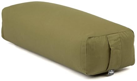 Bodhi Yoga Salamba Bolster Eco | Waschbarer Bezug aus 100% Bio-Baumwolle | Yogarolle eckig mit Bio Dinkelfüllung | Yogakissen groß für Restoratives Yoga | Maße: 63,5 x 26,5 x 20,5 cm
