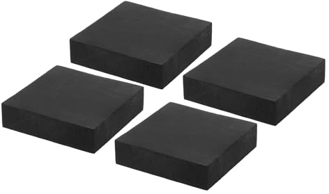PATIKIL Rubber Anti-Vibration Pads, 4 Pcs Square Vibration Isolation Mats 4 x 4 x 1 for HVAC Air Conditioner Air Compressor Washer Dryer, Black