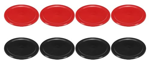 PATIKIL Air Hockey Pucks 2.5 Inch, 8Pcs Air Hockey Heavy Replacement Pucks for Game Tables Equipment Accessories, Red & Black