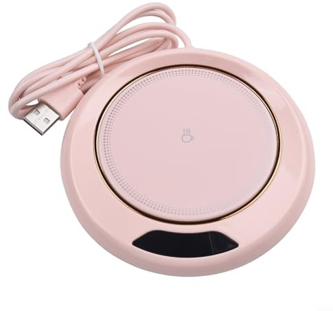 Chauffe-tasse à café, chauffe-tasse, dessous de verre intelligent à température constante, chauffe-tasse à café USB, 20 W, chauffage à 3 vitesses (rose)