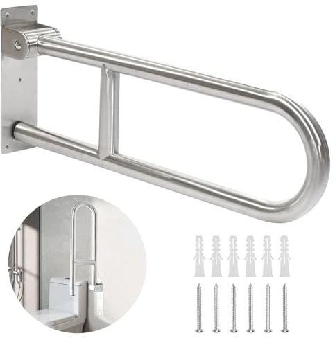Haltegriff für Senioren Bad 60cm, Aufstehhilfe Toilette, Haltegriff Dusche | Klappbare Haltegriffe aus Edelstahl für Senioren und Behinderte, Badewanne, WC, Dusche und Bad, bis 350 kg belastbar