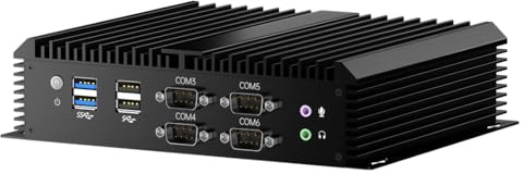 Mavsloly Industrial PC, Fanless Mini Computer with Core i7-8550U, 16G RAM 256G SSD, Dual 2.5G LAN, 6*COM RS232, Support 4G Module/SIM, Wi-Fi 6, 1*HDMI 1*VGA, Windows 11 Pro