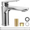 WinGluge Mitigeur Lavabo, Robinet Salle Bain Monocommande, Mitigeur de Lavabo, Bonde Incluse, Robinet de Salle de Bains Lavabo, Robinet Lavabo, Hauteur Sous Bec 9 cm, Robinets de Lavabo, Chromé