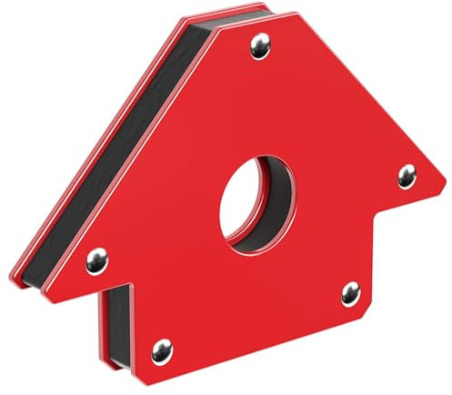 Wiltec Escuadra magnética para soldar 20 kg de sujeción 150 x 102 x 16 mm imán de soldadura en ángulos de 45°, 90° y 135° ligera y compacta