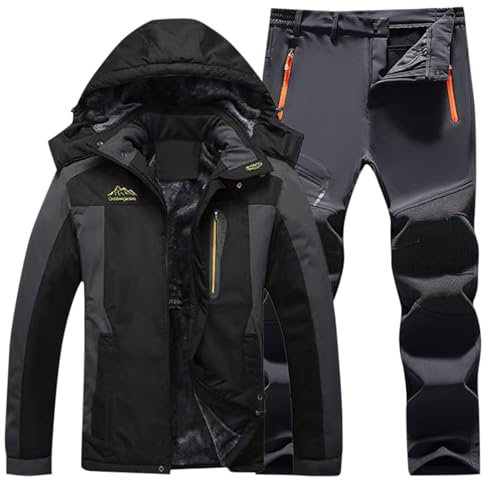Giacca da snowboard da donna, da sci, da uomo, set da 2 pezzi, tuta da sci, calda, antivento, per snowboard, snowboard, set da neve