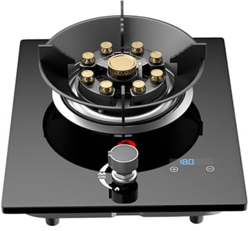 Gas Hob, Portable Gas Stove 9-cavity Fierce Fire Automatic Ignition 7.2kw NG/LPG,Gas Cooker Desktop and Embedded for Home Camping Outdoor(NG)