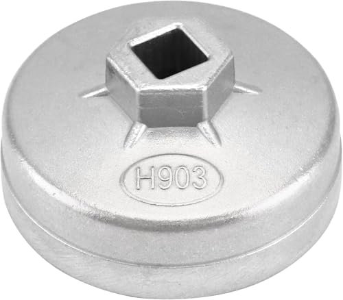 Chiave per Filtro Olio 74mm con 14 Flauti,Chiave da 27mm per Cricchetto da 3/8,Universale per Filtro Olio Chiavi,per Motori 2.3L e 2.5L Per Svitare il Tappo della Coppa dell'lio,Lega di Alluminio