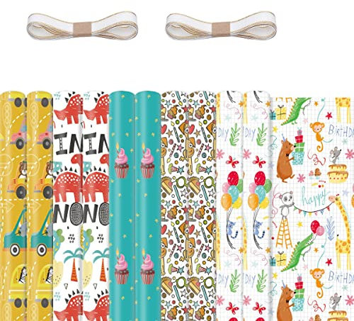 Swiixxer 10 StüCke GeschenkpapierböGen für Kinder, Geschenkpapier für Geburtstagsfeiern, Geschenkpapier, Geschenkpapier