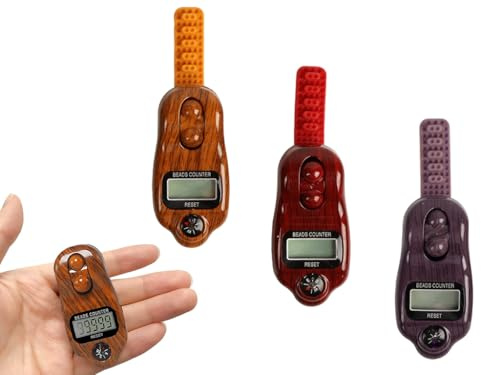 Anlising Digital Beads Counter, 3PCS Digital Tasbih Tally Counters, Digital-Counter with Compass, Resettable Finger Counter,Electronic Rotating Prayer Beads Counters,for Meditation,Muslim Prayer
