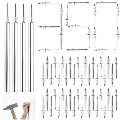 350 PCS Double Headed Skirting Nails, Double-Head Skirting Thread Nails | Skirting Board Nail, Invisible Security Screws with 4 Sleeve Tool for Wood Furniture Sofa Headboards
