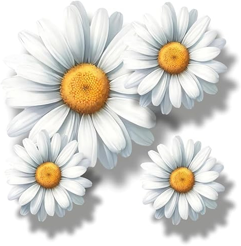 x9 Fleur de Marguerite en Vinyle, Sticker Floral pour Couvrir les Marques, Multi-Usage Idéal pour Poubelle, Voiture, Ordinateur Portable, Vélo, Mur, Poubelle. Camping-car, Moto & Plus. Résistant aux