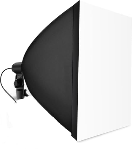 BOLLUMA 50x70cm Softbox con Enchufe de Bombilla E27, Caja Suave Rectangular Plegable de Ajuste de ÁNgulo Flexible, Caja Suave de Nylon para Retratos de Estudio FotogrÁFico, FotografÍA de Producto