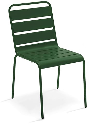 Oviala Chaise de Jardin en métal Vert forêt - Palavas