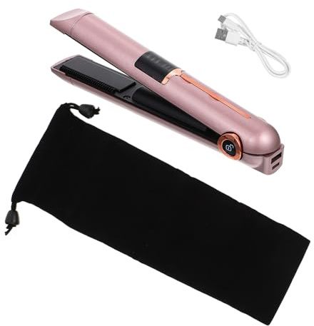2-in-1 Profi Haarglätter Lockenstabgerät mit 2600mah Akku aus Abs | Reisen und Outdoor, Goldfarben, Verstellbare Temperatur, Ergonomisches Design