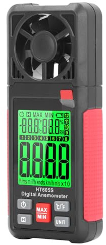 SUNGOOYUE Tester di velocità del Flusso D'aria Termico Portatile, Anemometro Digitale per Vela, Surf, Misuratore di velocità del Multifunzionale