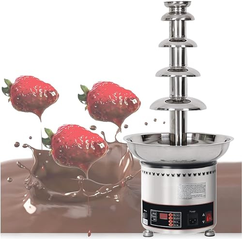 Chocolate Fondue Fountain, 5-Tier Chocolate Fountain Large Fondue Sets Adjustable Temperature Electric Chocolate Fountain Machine for Party Wedding and Birthday
