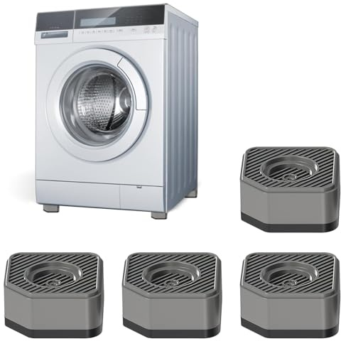 HASLED 4 Stück Schwingungsdämpfer Waschmaschine – Rutschfest und Stapelbar waschmaschine füße, Waschmaschine Vibrationsdämpfer, Geräuscharm, für Kühlschränke und Wäschetrockner