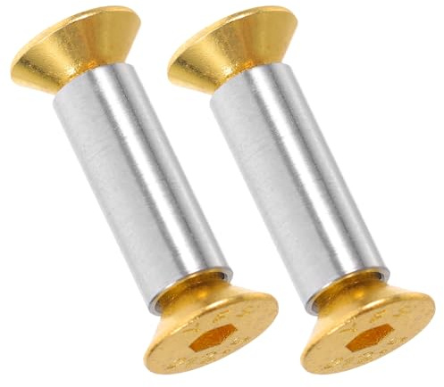 BESTYASH Remaches de Latón Dorados Longitud 16-22mm para Fijar Mangos de Cuchillos 2 Piezas Tornillo M4 para DIY de Cuchillos