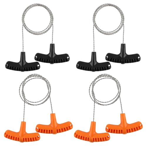 BLPRKOT 4 Pièces Scie Fil en Acier Inoxydable, Scie à Main 70cm avec Poignée en T Ergonomique, Coupe Tube PVC et Bois pour Kit de Survie, Camping, Randonnée et Bushcraft - 2 Noirs et 2 Oranges