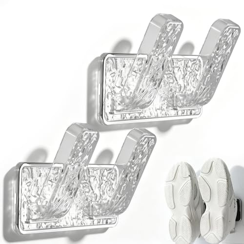 YUDAWN 2 Stück Schuhregal Wand, 18x10x7cm Schuhorganizer Selbstklebende Schuhhalter Wand Ohne Bohren Stiefelhalter Schuhaufbewahrung Platzsparend für Wohnmobil Haushalt Küche Korridor