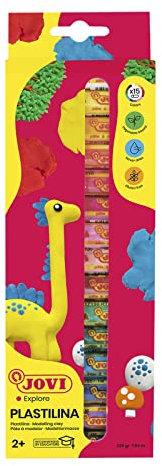 Jovi - PLASTILINA, Pasta da modellare a base vegetale, 15 x 15 grammi, Assortimento multicolore, Colori vivaci e grande plasticità, Senza glutine, Ideale per bambini a partire da 2 anni (90/15)