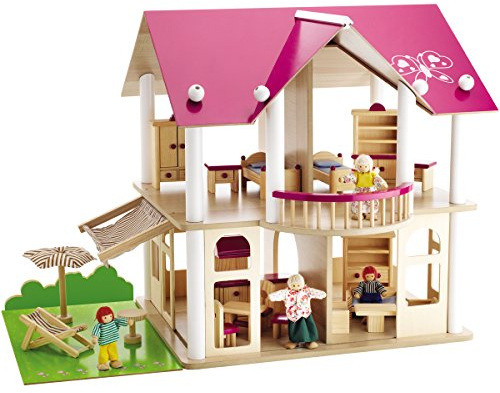 Eichhorn 2513 - Casa de muñecas de Madera con Muebles y Figuras (Simba Dickie)