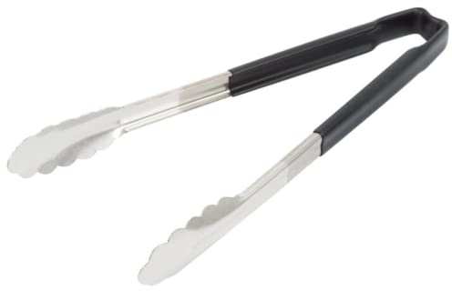 Vollrath 4781220 Jacobs's Price 12-Inch 1-Piece Tong, Stainless Steel, Black Handle