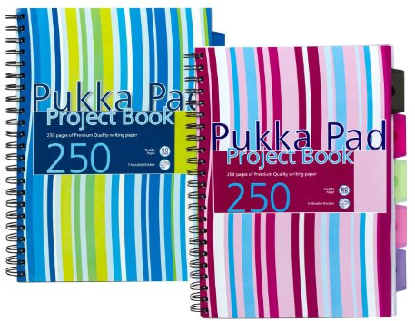 Pukka Project Pads A4 80gsm 5 Coloured Movable Dividers