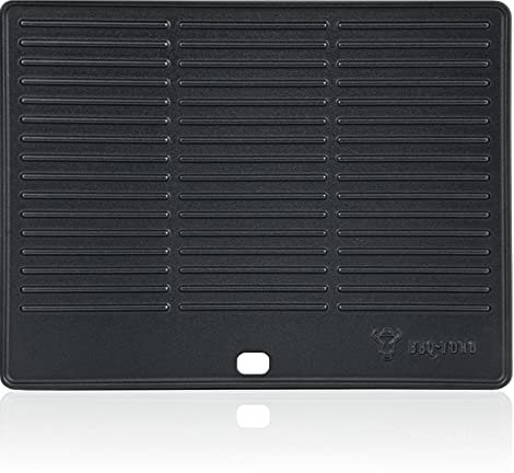 BBQ-TORO Plaque de Gril en Fonte 40 x 31 cm | Plaque réversible, émaillée | utilisable des Deux côtés | Convient pour Le Barbecue, Le Gril à gaz, Le Gril à Charbon de Bois