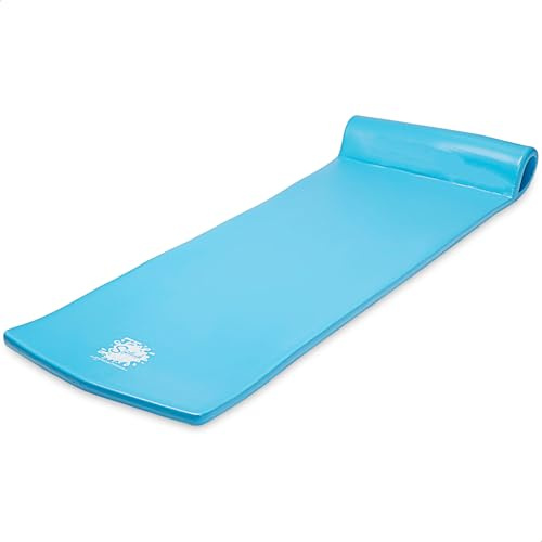 TRC Recreation Splash 1.25 Thick Foam Pool Float Lounger w/ Headrest for Lounging & Sunbathing in Swimming Pools, Beaches & Lakes, 70 x 26