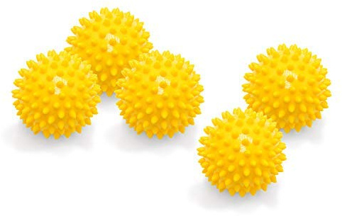 5er PACK | Weiche Massagebälle mit Noppen | Weiche Noppenbälle | Igelbälle | Arthro Sensorik Ball | Nicht aufgepumpt! | Härte kann selbst variiert werden | Durchmesser 7 cm | gelb