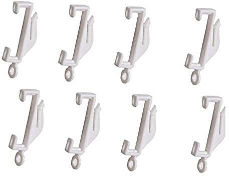 Merriway BH03822 (24 Pcs) Curtain Rail Track Glide Hooks Gliders for Decorail Integra Track - Pack of 24 Pieces, White