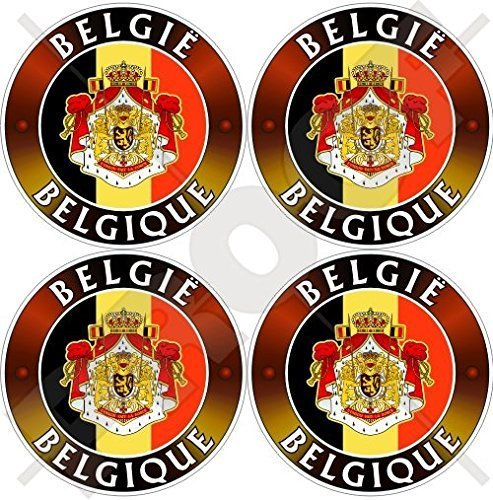 BELGIEN BELGIE BELGIQUE Flaggen Wappen BELGIEN Belgischen 50mm Auto & Motorrad Aufkleber, x4 Vinyl Stickers