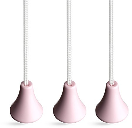 sleeklight Ceiling Switch Replacement Pull Cord Strings, Pack of 3, from Choice of Colours. (Soft Pink)