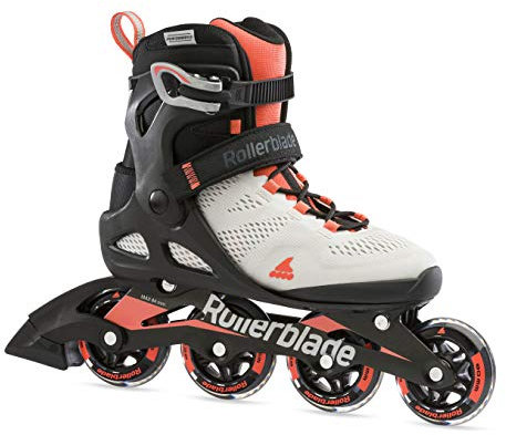 Rollerblade Macroblade 80 Women's Adult Fitness Inline Skate, Grey and Coral, Performance Inline Skates