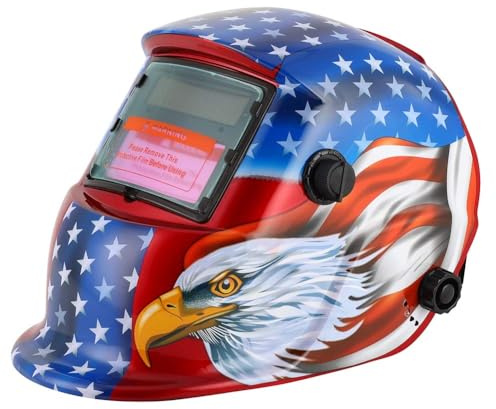 Casque de Soudage à Énergie Solaire Masque de Soudeur à Assombrissement Automatique avec Gamme de Teintes Ajustables 4/9-13 pour Mig Tig Arc Souder