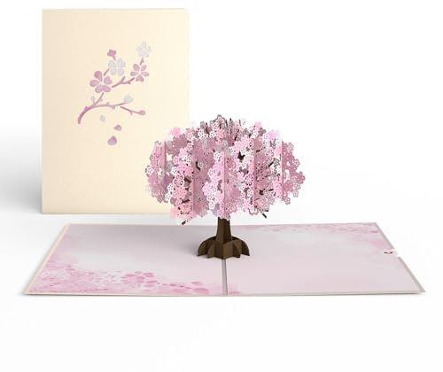 Lovepop Cherry Blossom Pop Up kort, 5 x 7 – 3D gratulationskort, mors dagskort, kort för fru eller mamma, årsdag pop up-kort, pop up-födelsedagskort