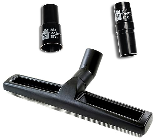 ALL PARTS ETC. 1.25” Squeegee Floor Tool for Wet/Dry Vacuums – Water Removal Attachment with 1 3/8” & 1.5” Adapters – Compatible with Shop Vac, Craftsman, Milwaukee, & Central Vacuums