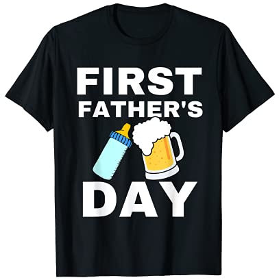 Herren Erster Vatertagsgeschenk Bier Babyflasche Papa Papa lustig T-Shirt