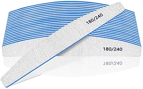12 Stycken Nagelfilar 180/240 för Naglar - Tvättbara och Återanvändbara, Dubbelsidiga för Nagelstudio och Hem