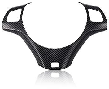 LIMBQS Auto-Lenkrad-Dekorationsrahmenverkleidung für BMW E90 E92, Kohlefaser-Lenkradverkleidungsabdeckung für BMW 3er 2005-2012 (B-Stil)