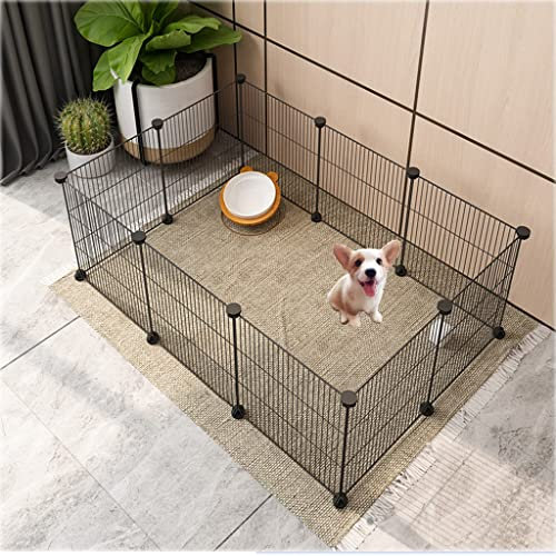 AJAAS Verschlüsselter Katzenkäfig Mit 6 Fächern, Schwarz und Weiß Optional, Abnehmbarer Metalldraht für den Innenbereich, Ideal für Große Sportstätten, Geeignet für 1–3 Katzen(111x75x37cm)