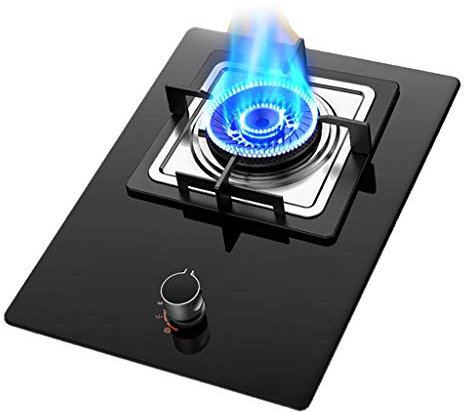 IBOWZ Tables de Cuisson à Gaz Plaque de Cuisson à gaz intégrée | Cuisinière à Zones de Cuisson | Brûleur à Trois Anneaux | Panneau antidéflagrant à Haute température | 5,2 KW | Facile à Nettoyer,c