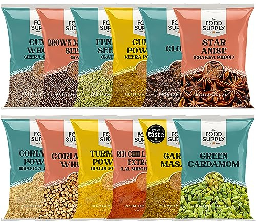 Premium Spice Kits - Premium Quality - Perfect Refill for your Kitchen Spice Tins TFS (PREMIUM SPICE KIT, 100g (Pack of 12))