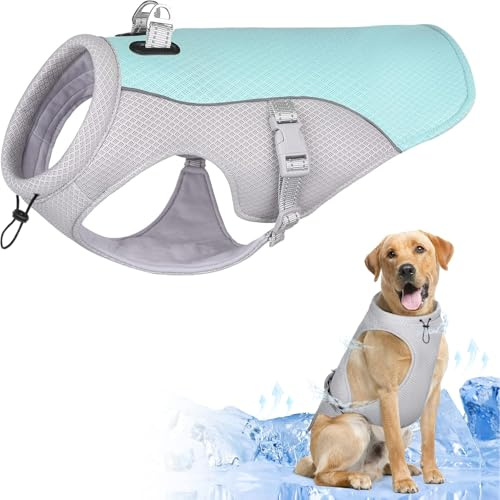 Bamda Pet Cooling Vest for Small Dogs & Cats, Blue S | Adjustable Titanium D-rings, Breathable Lightweight, Easy to Use, Scratch-Resistant, Suitable for All Seasons