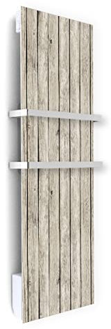 ILO/Asciugamani elettrico soffiante radiante da parete /1250 W/+28 motivi, estetica/2 barre incluse/extra piatto/IP44/verticale/programmabile, silenzioso/francia/parquet betulla