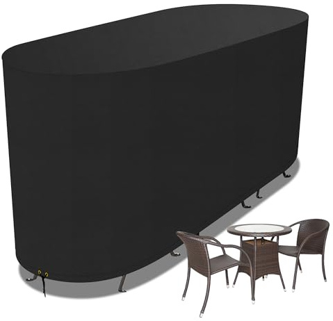 Funshot Bistro Set Abdeckung,Balkonmöbel Set Abdeckung Wasserdicht Abdeckplane 420D Oxford Gewebe Patio Gartenmöbel Abdeckung ,Winterfest,Anti-UV,146 x 70 x 80 cm