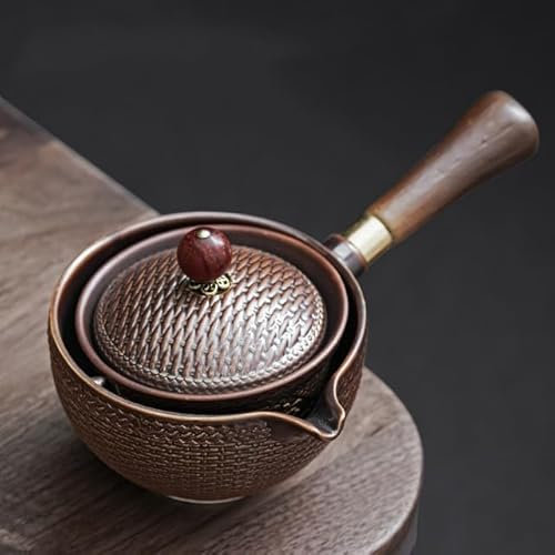 umsl Porcelain Chinese Gongfu Tea Set Portable Teapot Set with 360 Rotation Tea Maker and Infuser Tea Ceremony Set Teapot Set Bag