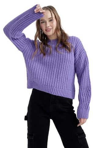 DeFacto V1811az Camicia da Donna, Lilla Scuro, M