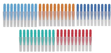 50 Cepillos Interdentales para Dientes, Cepillo de Hilo Dental, Salud Dental, Limpieza de Dientes, Limpiadores de Palillos de Dientes para Uso Doméstico, de Viaje y Laboral